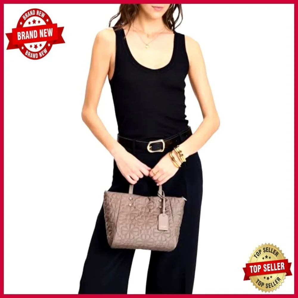 Quilted Fabric Small Tote Crossbody Bag with Magnetic Closure